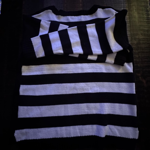 Womens Christmas Sweater Gingerbread Man Oh Snap Black White Stripes Size XL - Picture 6 of 7